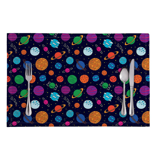 Doodle Planets Pattern Print Placemat