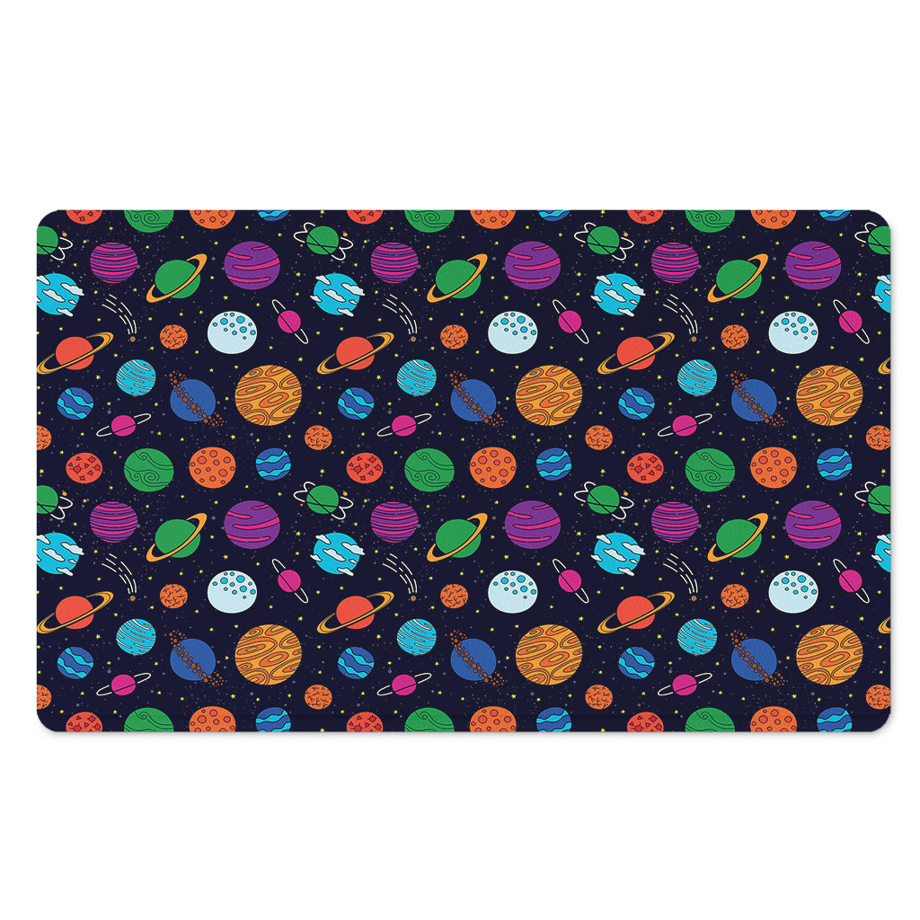 Doodle Planets Pattern Print Polyester Doormat