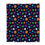 Doodle Planets Pattern Print Polyester Shower Curtain