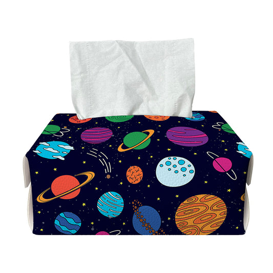 Doodle Planets Pattern Print Rectangle Tissue Box Cover