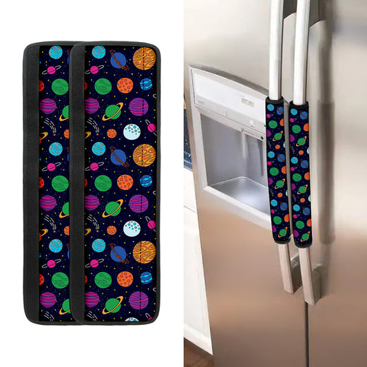 Doodle Planets Pattern Print Refrigerator Handle Covers