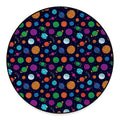 Doodle Planets Pattern Print Round Floor Mat