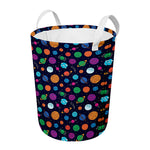 Doodle Planets Pattern Print Round Laundry Basket