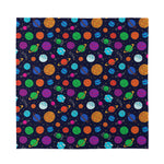 Doodle Planets Pattern Print Silk Bandana