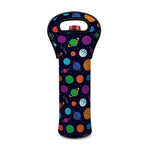 Doodle Planets Pattern Print Single Neoprene Wine Tote