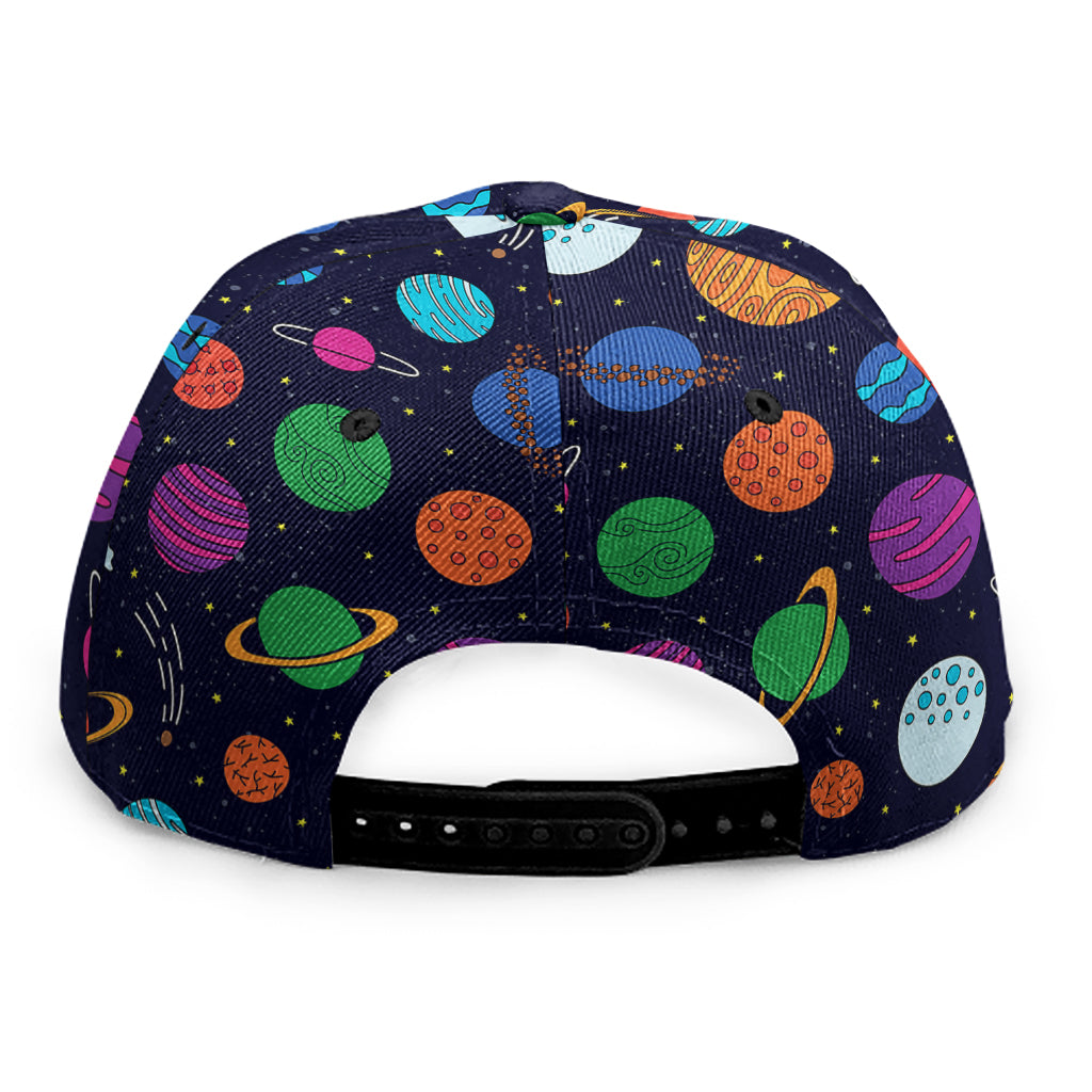 Doodle Planets Pattern Print Snapback Cap