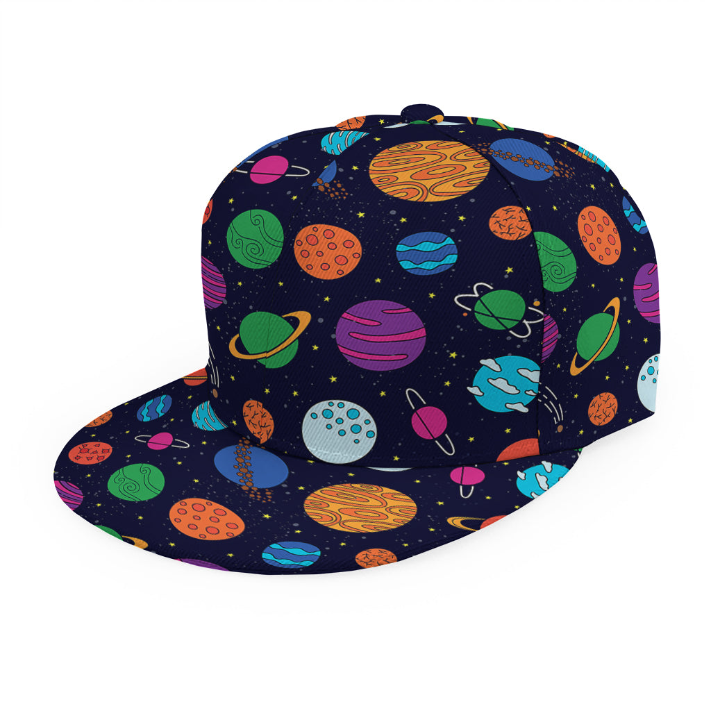 Doodle Planets Pattern Print Snapback Cap