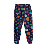 Doodle Planets Pattern Print Sweatpants