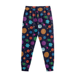 Doodle Planets Pattern Print Sweatpants