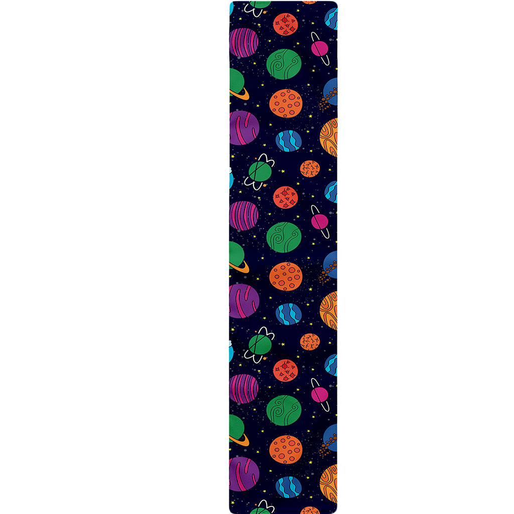 Doodle Planets Pattern Print Table Runner