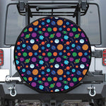 Doodle Planets Pattern Print Tire Cover