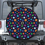 Doodle Planets Pattern Print Tire Cover With Camera Hole