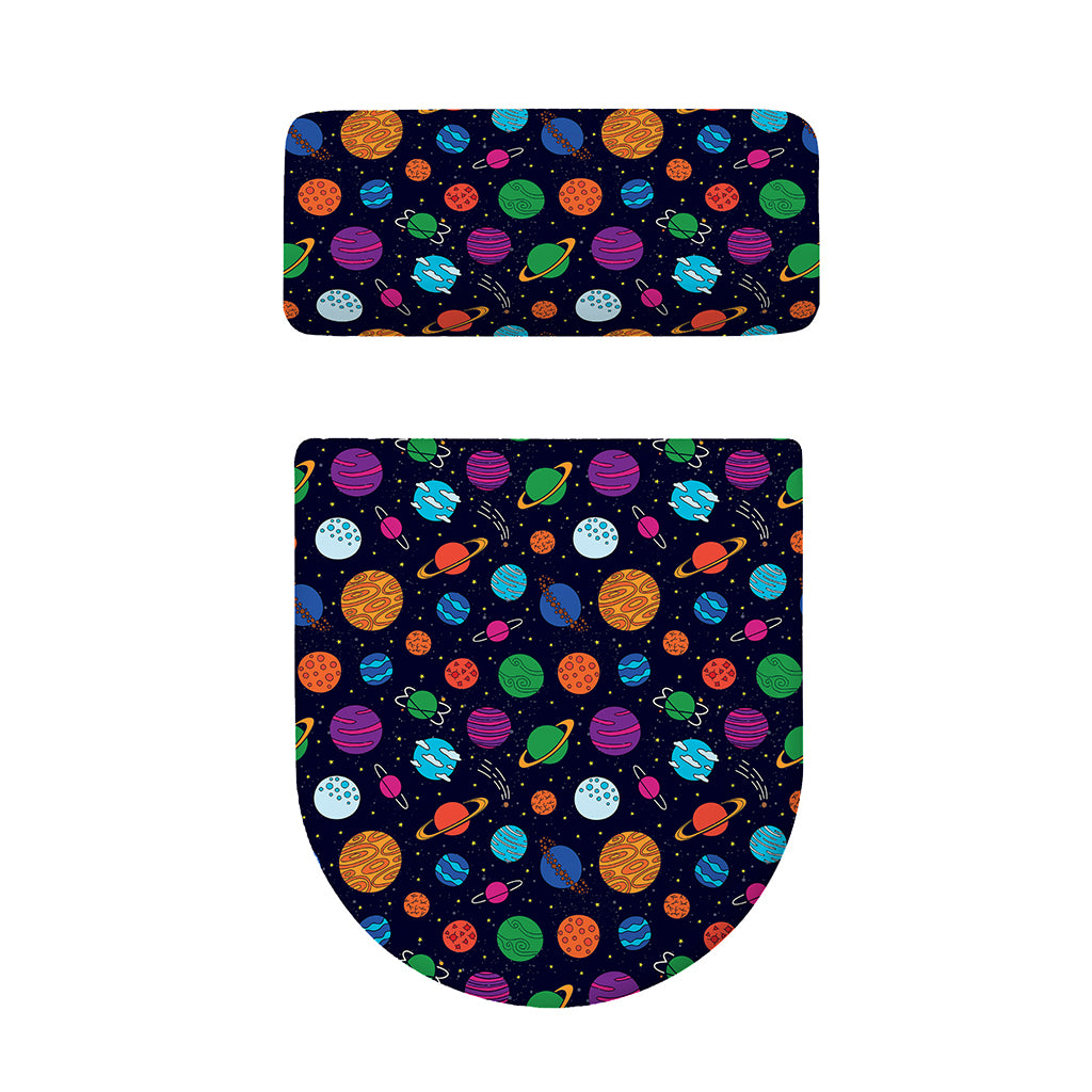 Doodle Planets Pattern Print Toilet Lid And Tank Cover Set