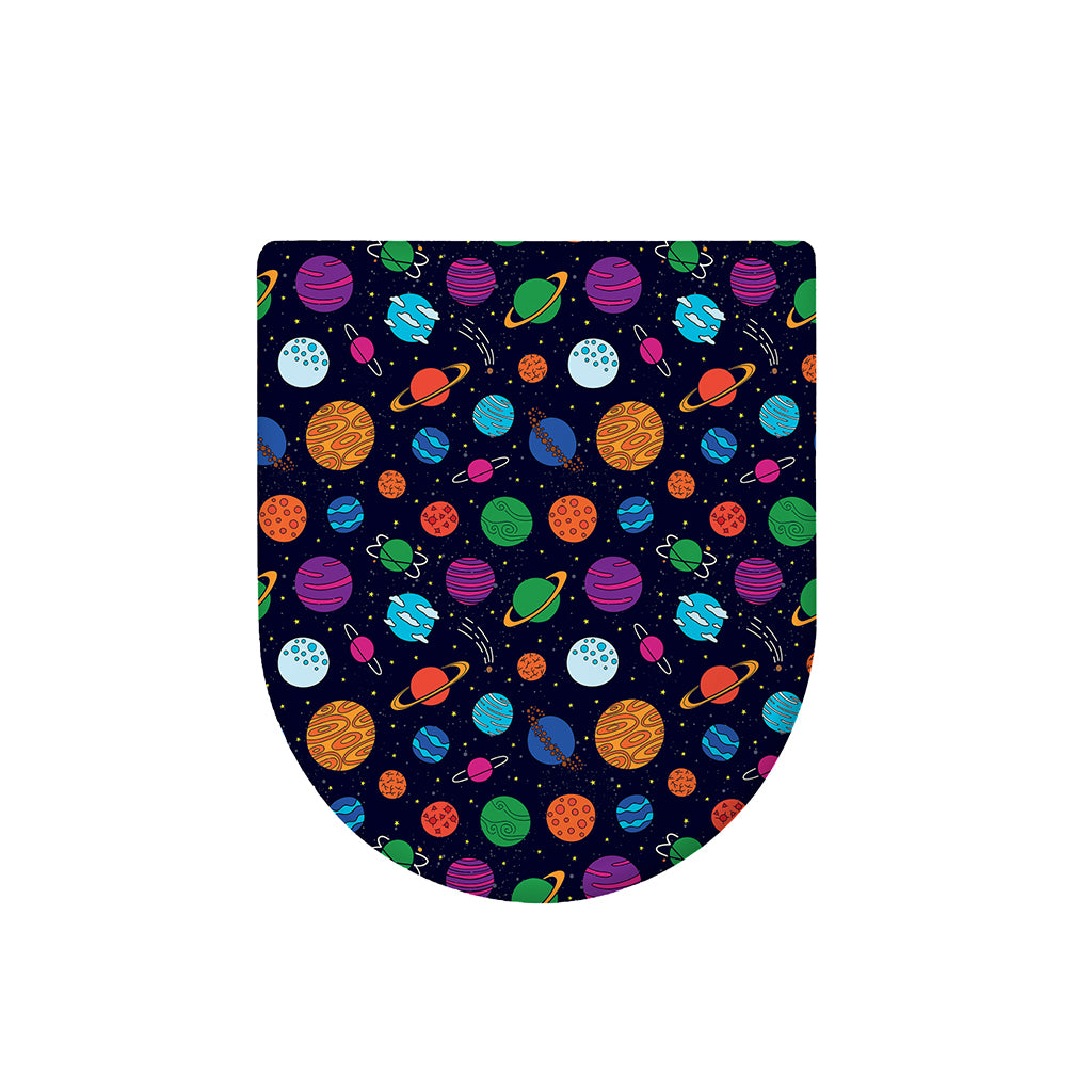 Doodle Planets Pattern Print Toilet Lid Cover