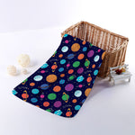 Doodle Planets Pattern Print Towel