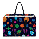 Doodle Planets Pattern Print Utility Tote Bag