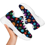 Doodle Planets Pattern Print White Chunky Shoes