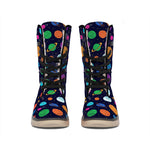 Doodle Planets Pattern Print Winter Boots