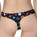 Doodle Planets Pattern Print Women's Thong