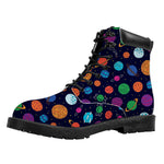 Doodle Planets Pattern Print Work Boots