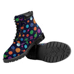 Doodle Planets Pattern Print Work Boots