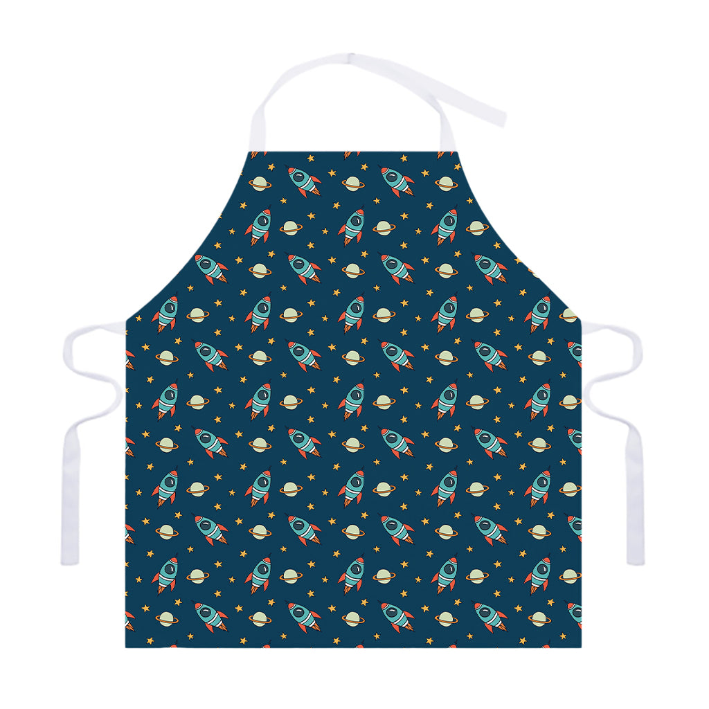 Doodle Rocket Pattern Print Adjustable Apron