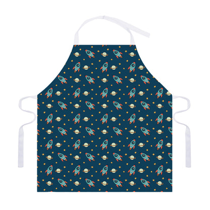 Doodle Rocket Pattern Print Adjustable Apron