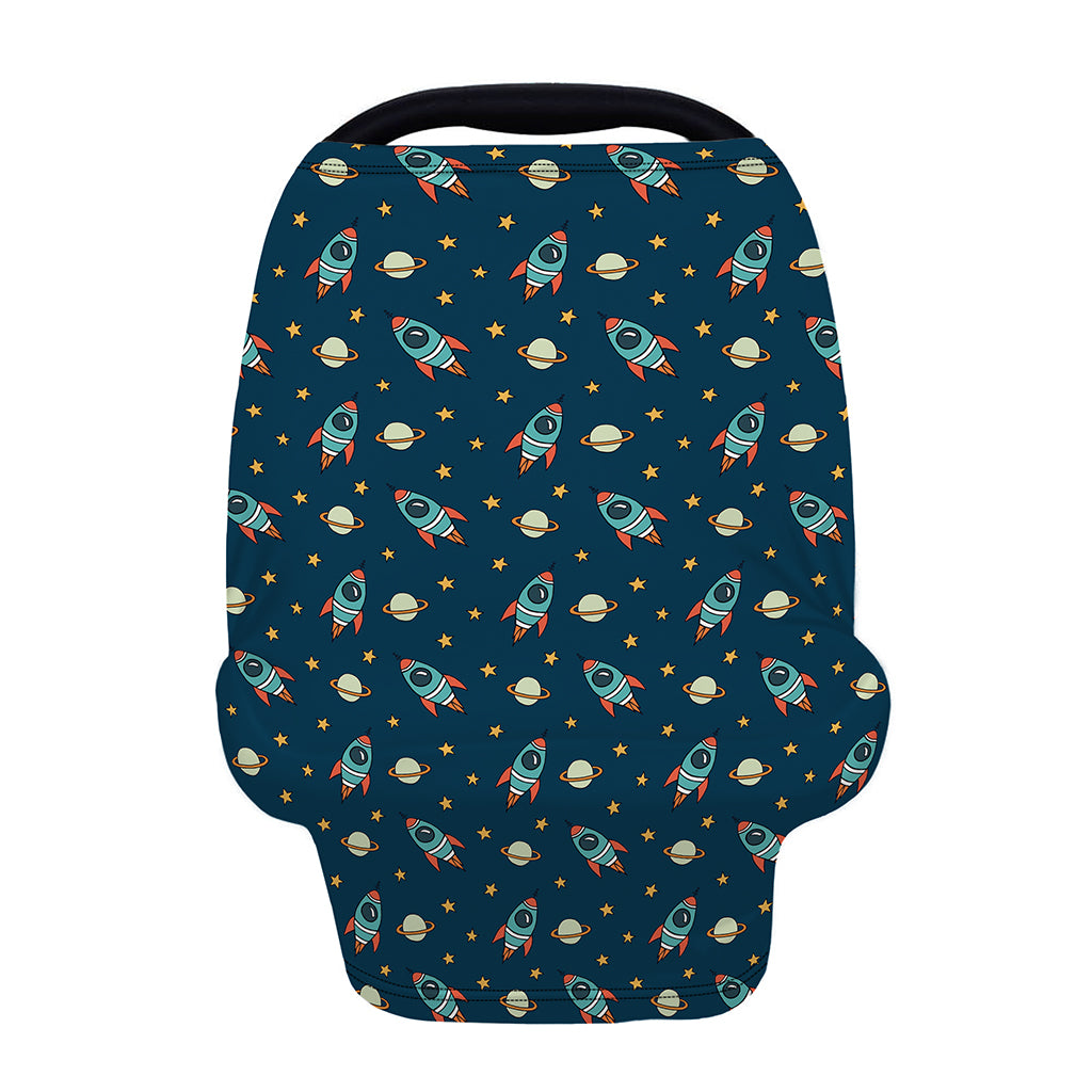 Doodle Rocket Pattern Print Baby Seat Cover