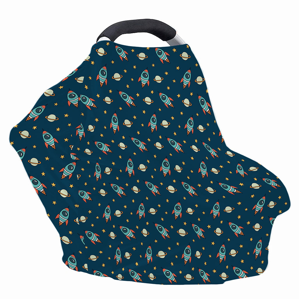 Doodle Rocket Pattern Print Baby Seat Cover