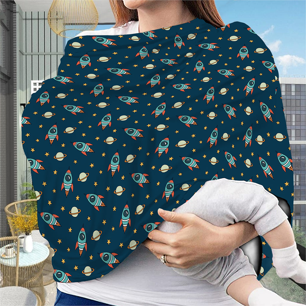 Doodle Rocket Pattern Print Baby Seat Cover