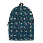Doodle Rocket Pattern Print Backpack