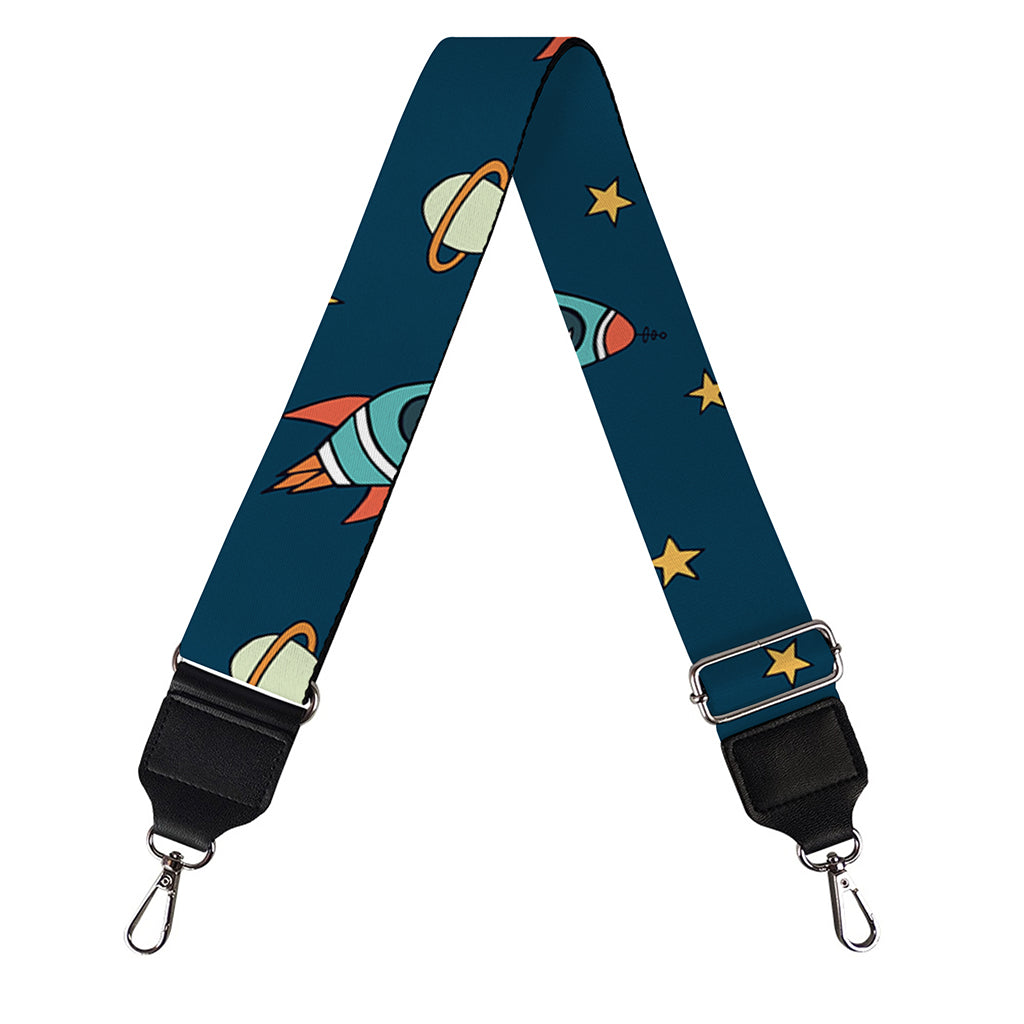 Doodle Rocket Pattern Print Bag Strap