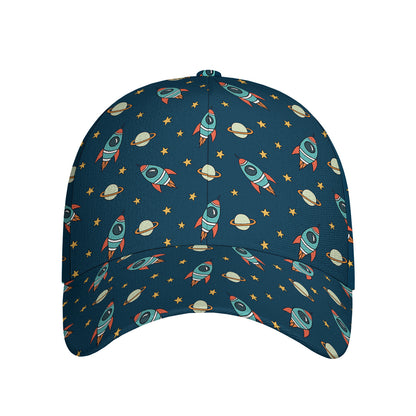 Doodle Rocket Pattern Print Baseball Cap