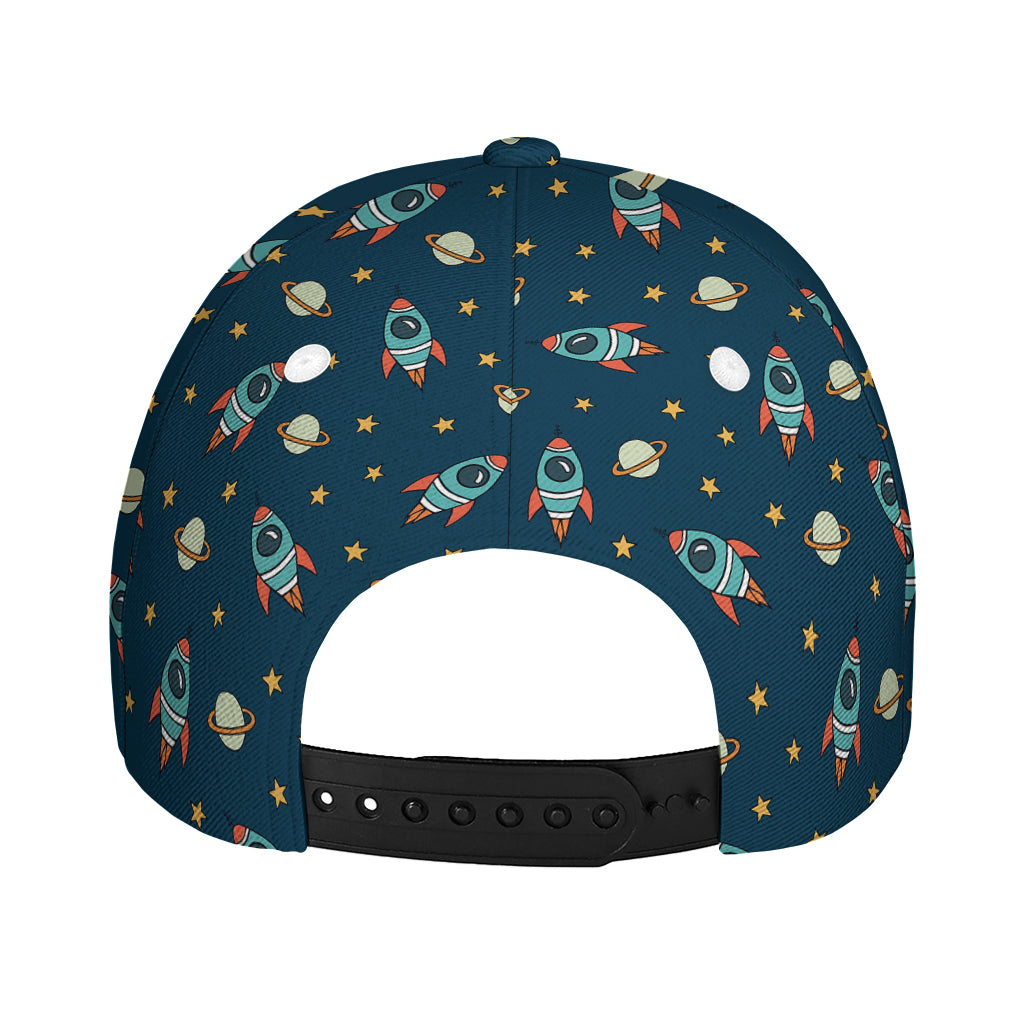 Doodle Rocket Pattern Print Baseball Cap