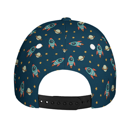 Doodle Rocket Pattern Print Baseball Cap