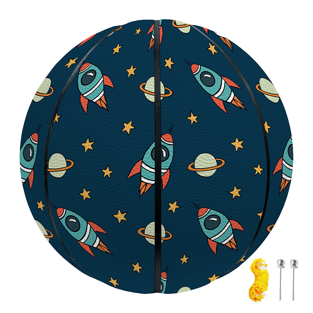Doodle Rocket Pattern Print Basketball