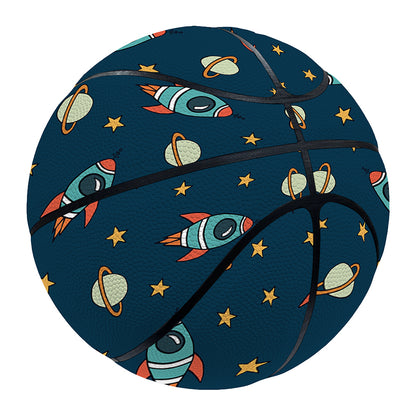 Doodle Rocket Pattern Print Basketball