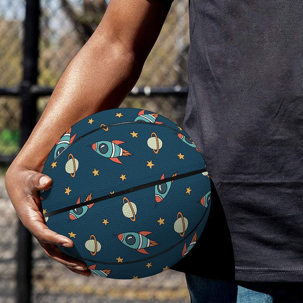 Doodle Rocket Pattern Print Basketball