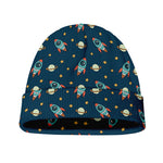 Doodle Rocket Pattern Print Beanie