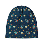 Doodle Rocket Pattern Print Beanie