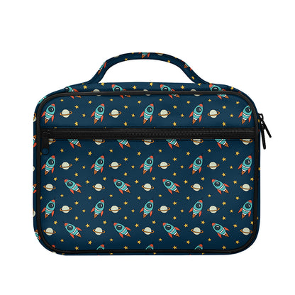 Doodle Rocket Pattern Print Briefcase Bible Bag