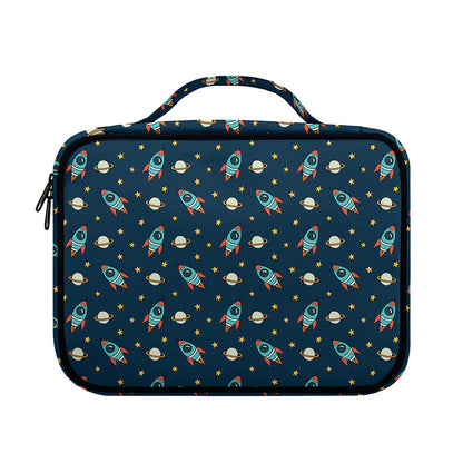 Doodle Rocket Pattern Print Briefcase Bible Bag
