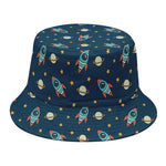 Doodle Rocket Pattern Print Bucket Hat