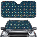 Doodle Rocket Pattern Print Car Windshield Sun Shade
