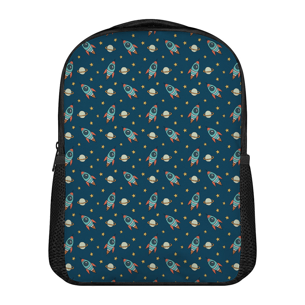 Doodle Rocket Pattern Print Casual Backpack