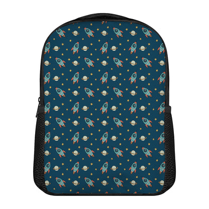 Doodle Rocket Pattern Print Casual Backpack