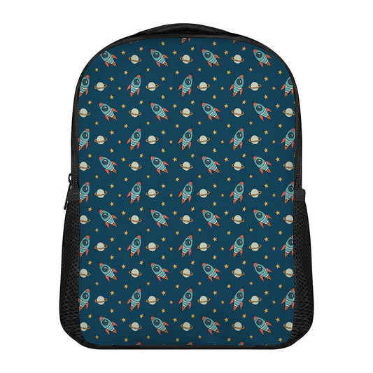 Doodle Rocket Pattern Print Casual Backpack