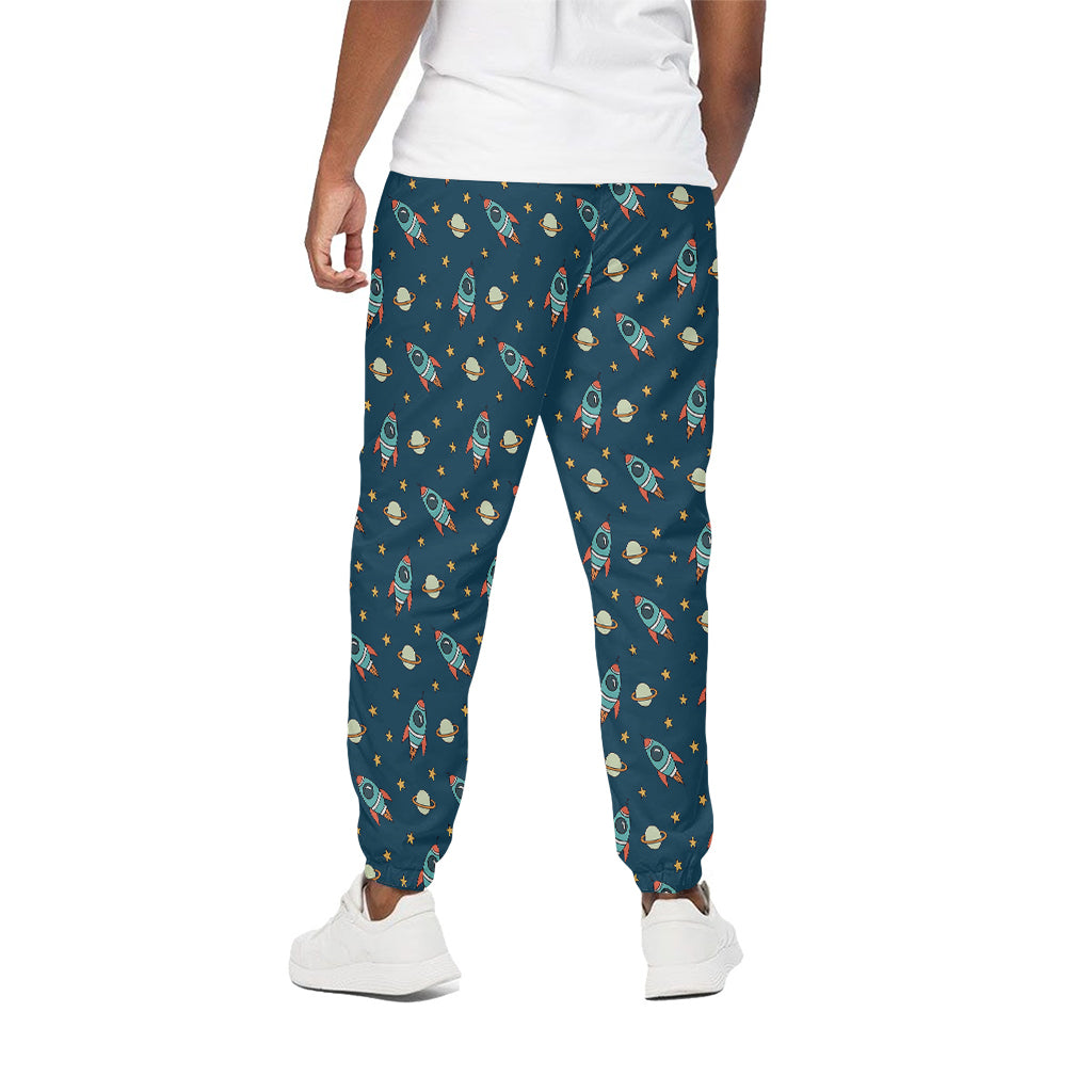 Doodle Rocket Pattern Print Cotton Pants