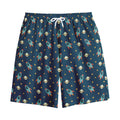 Doodle Rocket Pattern Print Cotton Shorts