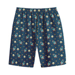 Doodle Rocket Pattern Print Cotton Shorts